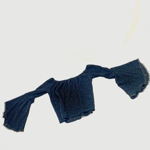 Women's Lace Boho Over Sized Bell Sleeve Shirt Eyelet Pattern Red Haute Brand S